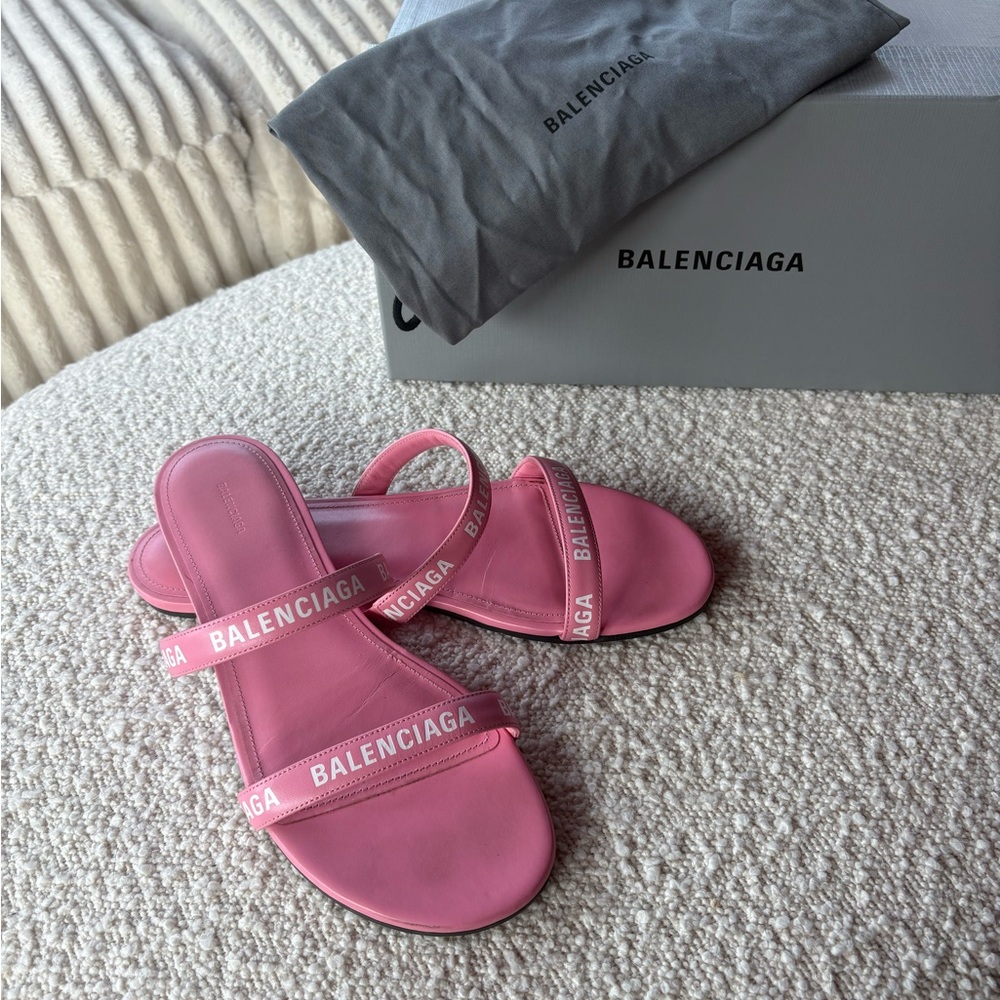 Balenciaga Pink Logo Sandals